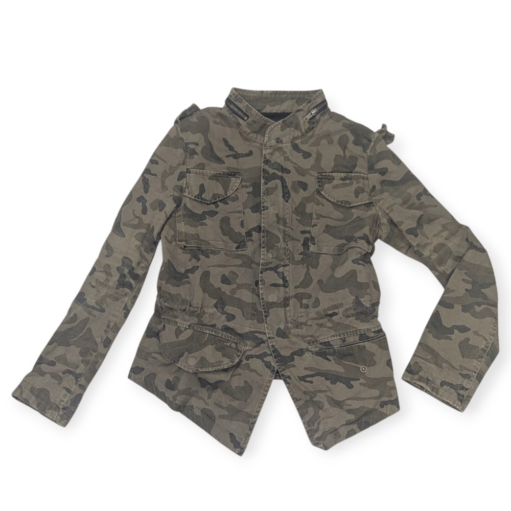 Lapis Military Style Camo Cargo Y2K Jacket Women's Size Medium Streetwear